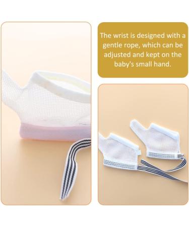 Healifty Adjustable Baby Thumb Brace Gloves - 2 Pairs Infant Anti-Sucking Mittens - Thumb Splint for Kids - Pink Black 12x7.5x0.5cm - Buy Online on GoSupps.com