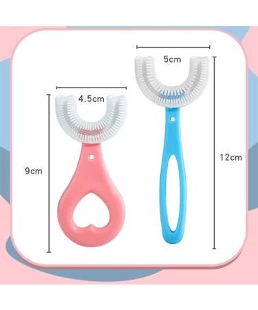 Buy Fkxczn 2-Piece U-Shape Toothbrush Set for Kids 6-12 - 360 Cleaning Silicone Brush Head Whitening Massage - International Shipping Available - Buy Online on GoSupps.com