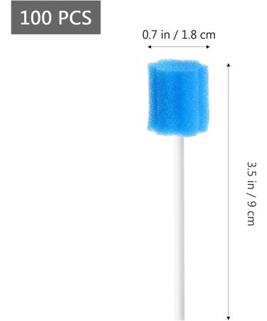 SUPVOX 100 Pcs Disposable Sterile Oral Sponge | Blue Oral Care Hygiene Cotton Sponges for Healthy Mouth - Buy Online on GoSupps.com