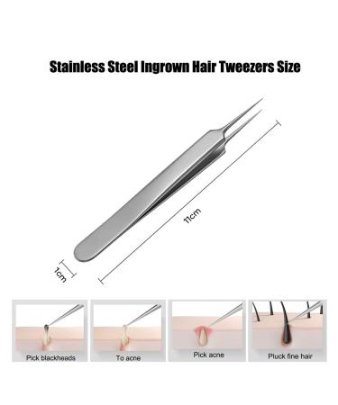 Stainless Steel Precision Tweezer for Ingrown Hair & Blackhead Removal - Buy Online on GoSupps.com