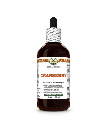 Cranberry (Vaccinium Macrocarpon) Dry Berry Glycerite Made in Hawaii All Natural Vegan Lab Tested Alcohol-Free Liquid Extract - 4 fl.oz 4 Fl Oz (Pack of 1)