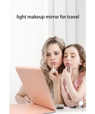 10X Magnification Travel Makeup Mirror with Lights | LED Compact Mirror for Makeup Desk | Light Up Vanity Mirror - Pink - Buy Online on GoSupps.com