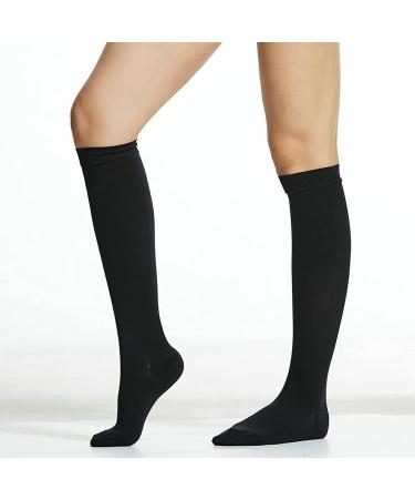 Sxhmsal compression stockings class 2 for women and men 23-32 mmHg knee-high varicose varicose veins socks Socks for edema swollen pregnancy rehabilitation aids black XL