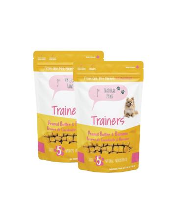 Just Natural Paws Peanut Butter & Banana Dog Treats - 2 Pack - Healthy Human-Grade Superfood Dog Training Treats Natural & Vegetarian No Preservatives or Additives