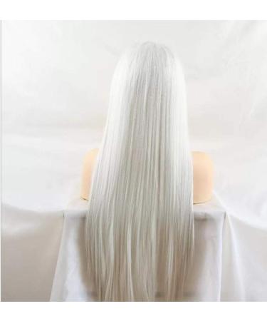 BGHJUE African Wig - White Long Straight Synthetic Lace Front Wig for Black Women | Soft & Heat Resistant Hair - Buy Online on GoSupps.com