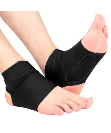 Plantar Fasciitis Arch Socks with Gel Pads, Arch Ankle Support Sleeves for Flat Feet, Compression Ankle Arch Brace Wrap for Men and Women, Heel Spurs, Flat Foot, High/Low Arch Pain Relief, 1 Pair
