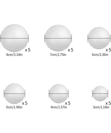 LOKIPA 30-Piece White Polystyrene Foam Balls Set for Art, Crafts, and Decor - 3-8cm Sizes - DIY & School Projects - Buy Online on GoSupps.com
