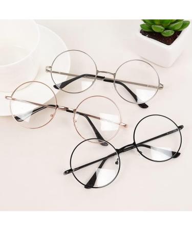 Spydge Retro Metal Frame Round Glasses - 3 Pair Set for Men | Stylish Decorative Eyewear - Buy Online on GoSupps.com