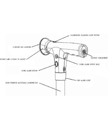 Canes Outdoor Aluminum Four Legged Crutches with Alarm Four Folding Cane Selfless dedication - Buy Online on GoSupps.com