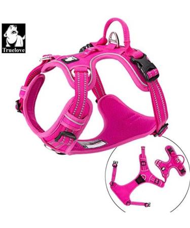 Truelove No Pull Dog Harness - Reflective Adjustable Soft Padded Vest with Handle | TLH56512 - Fuchsia - Buy Online on GoSupps.com