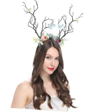 TOVINANNA Antler Branch Headband Christmas Hairband Antler Hair Hoop Christmas Head Prop Christmas Headwear Christmas Headdress Flower Headdress Elk Hair Hoop Xmas Hair Accessory - Buy Online on GoSupps.com