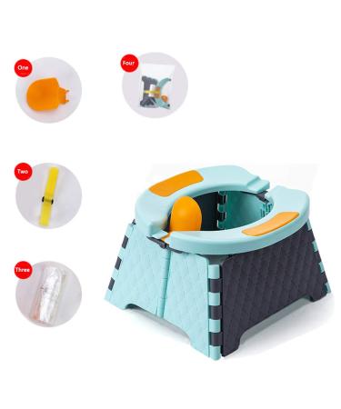 Honboom Portable Potty Training Seat for Toddler| Kids Travel Potty | Collapsible potty | Baby Potty Seat for Indoor and Outdoor (Blue)