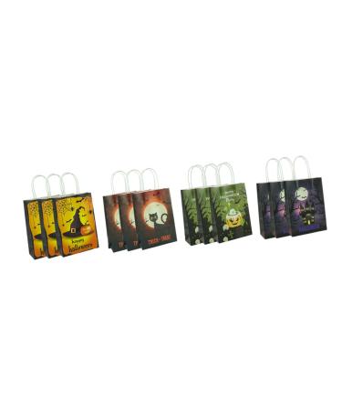 PRETYZOOM 12pcs Halloween Paper Bag Candy Bags Trick or Treat Bag Pouch Packing Paper Bag Decorate Delicate
