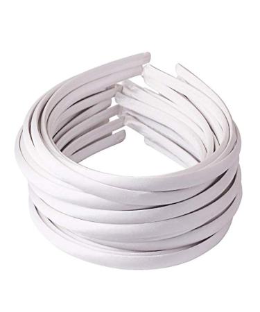Suyegirl 20 PCS 1 CM White Satin Headbands - DIY Craft Hairbands for Women and Girls - Buy Online on GoSupps.com