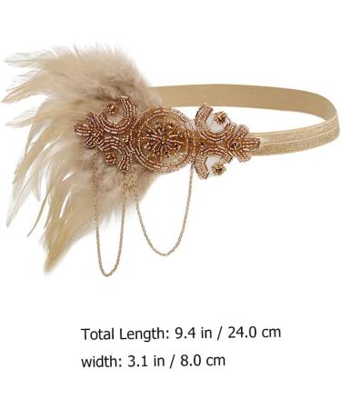 FRCOLOR 1920s Flapper Headpiece 1920s Flapper Headband Rhinestone Hair Band Headpiece Head Accessories Party Headband Champagne - Buy Online on GoSupps.com