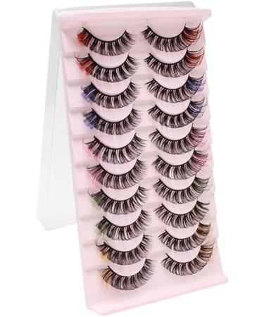 Colored Russian Strip Lashes D Curl | Wispy Faux Mink Eyelashes | Party & Halloween Makeup - Buy Online on GoSupps.com