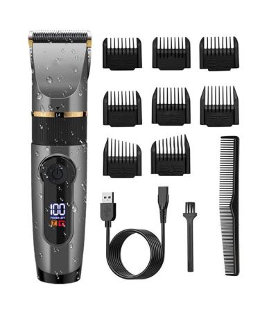 Hair Clippers for Men Corded cordless waterproof powerful LED adjustable blade hair clipper professional hair trimmer men electric hair cutting tool With Box