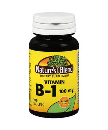 Nature's Blend Vitamin B1 100 mg Tablets - 100 ct Pack of 3