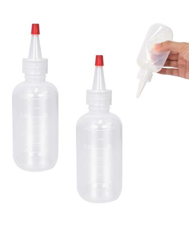 ZYFC 2 Pieces Applicator Bottle with Tip 4oz/120ml Squeeze Bottle with Nozzle Transparent Hair Oil Applicator Bottle Plastic Squeeze Liquid Containers for Paint Art Craft Salon Hair Care (120ML)