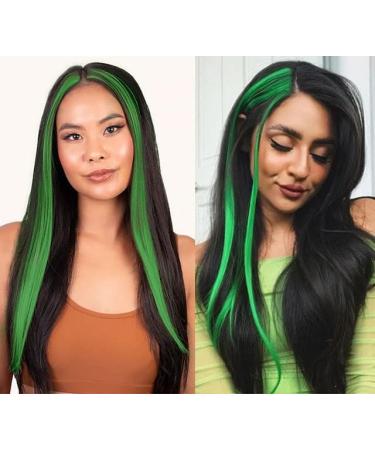 Rhyme 9PCS 21 Green Clip in Hair Extensions for Women & Girls - Party Highlights - Buy Online on GoSupps.com