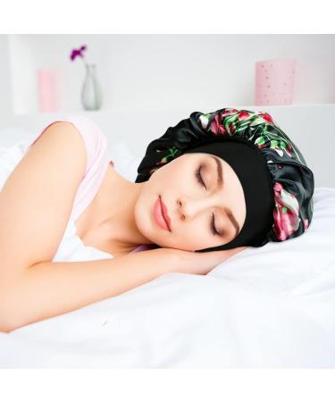 4 Pcs Large Silky Satin Sleep Bonnets for Women - Multicolor | Hair Care Night Cap for Curly Hair - Buy Online on GoSupps.com