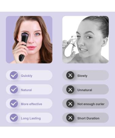 TOUCHBeauty Professional Heated Eyelash Curler | Upgrade Portable Electric Curler for Long-Lasting Painless Eyelash Curling - Curved Purple Design - Buy Online on GoSupps.com