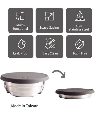 Simple Real Collapsible Stainless Steel Cookware 1L Travel Bowl for Camping, Hiking, Backpacking - Outdoor Kitchen Essentials - Buy Online on GoSupps.com