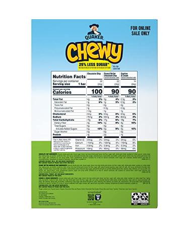 Quaker Chewy Lower Sugar Granola Bars Variety Pack â€“ 58 Count, 3 Flavors - Buy Online on GoSupps.com