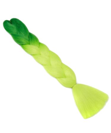 Buy Gairyan Jumbo Braids Extensions 24 Ombre Synthetic Hair - Dark Green & Yellow Green Crochet Twists - 100g 1PC for Perfect Braiding | International Shipping Available - Buy Online on GoSupps.com