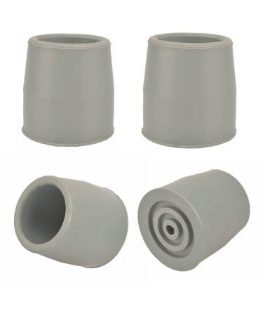 Rubber Walker Tips Mobility Aid Replacement Tips for Walkers and Commode Walker Feet Accessories 4 Count Gray