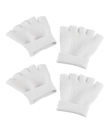 2 Pairs Five Toe Half Socks White Sock Yoga Toe Heel Feet Cracked Socks Toe Socks Toeless Socks Separator Socks Foot Alignment Socks Moisturising Socks Dry Feet Socks Gel Care Spa