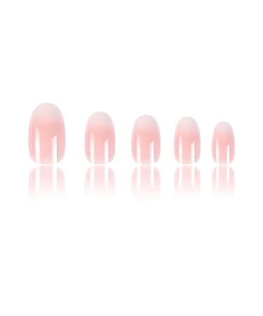 French Press On Nails - Medium Oval Pink Gradient Glossy False Nails | 24Pcs Almond Designs for Women - Buy Online on GoSupps.com