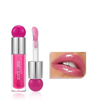 Big Brush Head Lip Gloss Moisturizing & Nourishing Lip Oil Non-Sticky Long Lasting Jelly Liquid Lipsticks Lip Tint Lip Glaze Makeup Gift for Women (# 103)