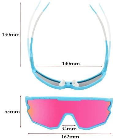 GIEADUN Polarized Sports Sunglasses for Cycling, Fishing, Skiing, Running - Blue/Pink - Buy Online on GoSupps.com