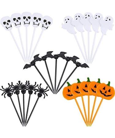 Halloween Cupcake Topper Picks - 50 Ghost Decor Plastic Picks for Kids Birthday & Themed Parties - Buy Online on GoSupps.com