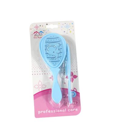 Newborn Baby Hair Brush & Comb Set - Soft Infant Scalp Massage Brushes in Blue - Size 1 - Buy Online on GoSupps.com