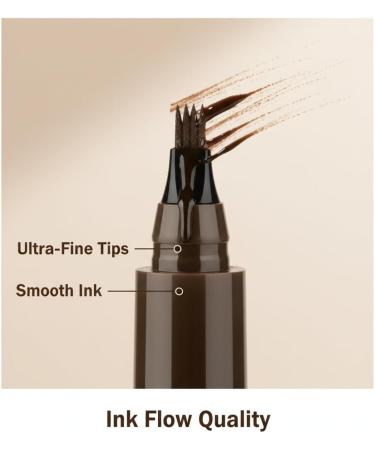4 Fork Tips Microblading Eyebrow Pen Waterproof Eyebrow Pencil Effortlessly Creates Natural-Looking Brows Microblading Effect (Dark Brown) - Buy Online on GoSupps.com