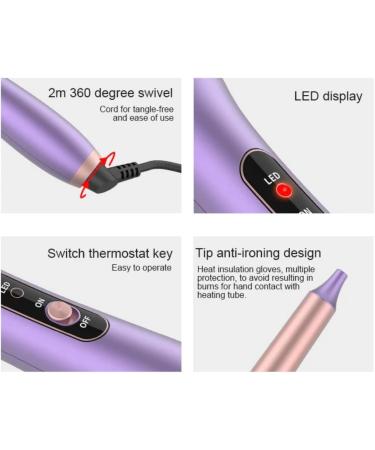 5 in 1 Interchangeable Curling Wand Set - Large Barrel Curling Iron Instant Heat Curler with LCD Temp Adjustment & 3 Barrel Hair Crimper for Gorgeous Curls - Buy Online on GoSupps.com