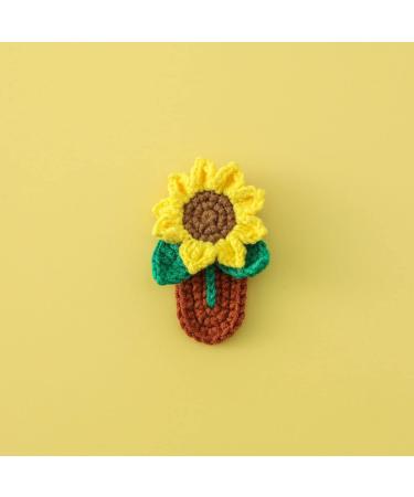 Crochet Knitted Hair Clips for Girls Children's Day Birthday Christmas Gifts Hair Accessories Clips Strong Hold Jaw Clamp for Thick Thin Hair Makeup Application (Sunflower) - Buy Online on GoSupps.com