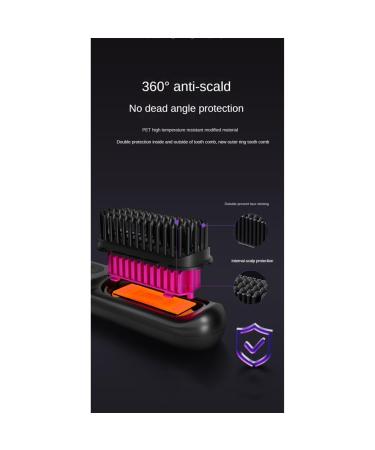 Wireless Hair Straightener Brush - Fast Heating Negative Ions Portable Curler - Pink - Buy Online on GoSupps.com