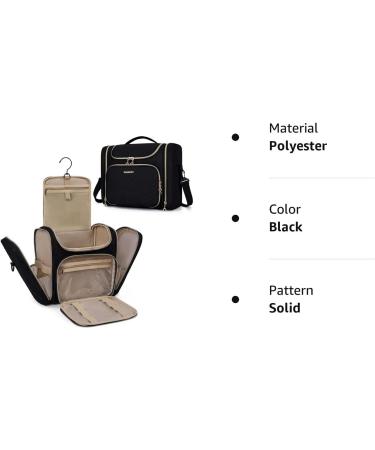 BAGSMART Women's Large Capacity Travel Toiletry Bag - Water-Resistant Cosmetic Makeup Organizer in Black - Buy Online on GoSupps.com