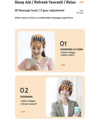 LOUFY 20 Massage Heads Scalp Massager | Red Light Therapy Vibrator | Stress Relief & Relaxation | Easy Install (Orange) - Buy Online on GoSupps.com