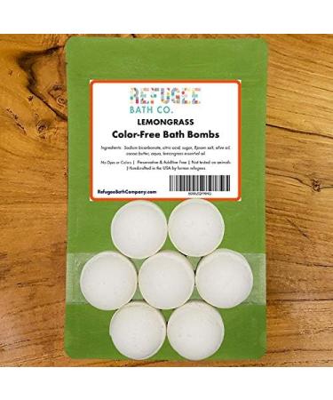 Color-Free Bath Bombs 7 Pack - 2.5 oz. Each | No Dyes or Artificial Ingredients | Handmade with Cocoa Butter, Plant-Based Ingredients | Supports Refugee Employment | Lemongrass Scent - Buy Online on GoSupps.com