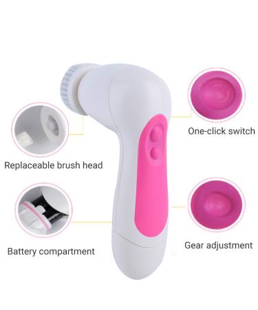 5 in 1 Facial Cleaning Brush | Multifunctional Electric Pore Cleaner & Massager | Waterproof Skin Care Device for Home & Travel - Buy Online on GoSupps.com