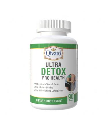 Ultra Detox Pro Health - Detox Cleanse Supplement - Constipation Relief & Body Detox Pills with Psyllium Husks Apple Pectin Powder & Glucomannan Powder - Fiber Supplement - 90 Capsules