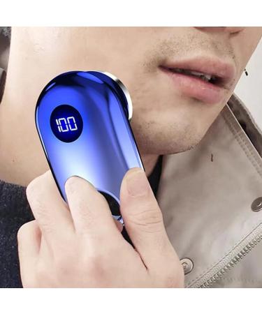 Mini Electric Shaver for Men - Portable Rechargeable Travel Razor in Blue - Buy Online on GoSupps.com