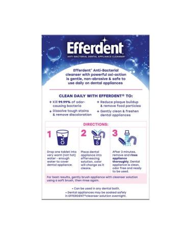 Efferdent Original Anti-Bacterial Denture Cleanser Tablets 126 ea (Pack of 3) - Buy Online on GoSupps.com
