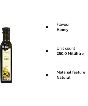 Pure Mustard Oil 250ml - Cold Pressed Cooking Oil - Great Taste Award Winner - Buy Online on GoSupps.com
