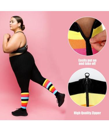 Wide Plus Size Calf Compression Socks with Zipper - 5 Pairs 20-30 mmHg for Overweight Men & Women | Shop Internationally - Buy Online on GoSupps.com
