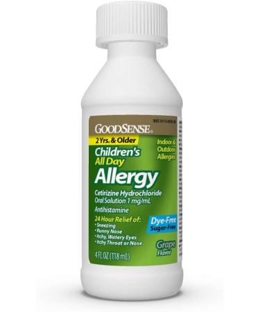 GoodSense Childrens All Day Allergy Cetirizine Hydrochloride Oral Solution 1 mg/mL Grape Flavor 4 Fl Oz (Pack of 1) - Buy Online on GoSupps.com